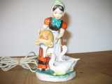 Ozonlampe - Dame med gæs Gruppe:  - Højde: 16½cm Håndmalet