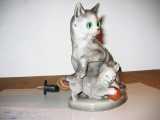 Ozonlampe - Kat med killing Gruppe: Katte - ELKA Højde: 18½cm